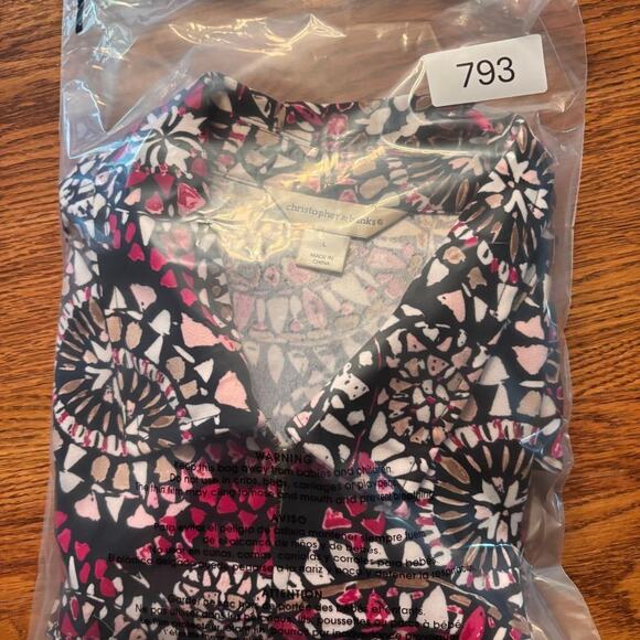 Christopher & Banks Women's Full Zip Jacket Size L Pockets Geometric Boho - Picture 10 of 10